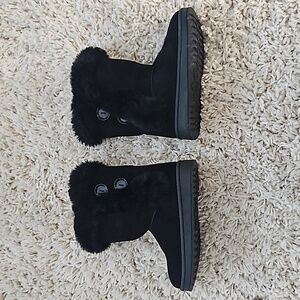 Girls winter boots fur lined black SO brand size 13